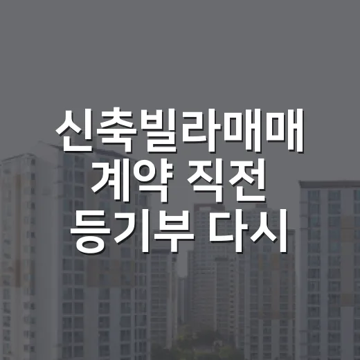 신축빌라매매 계약 직전 등기부 다시 봤더니 3천만 원을 아꼈습니다 - 요약