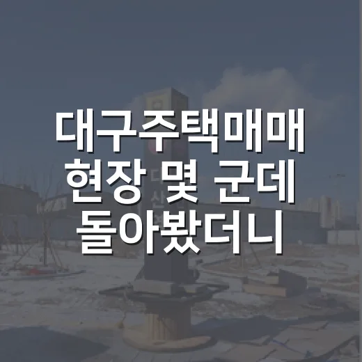 대구주택매매 현장 몇 군데 돌아봤더니 초보가 놓치기 쉬운 것들 - 요약