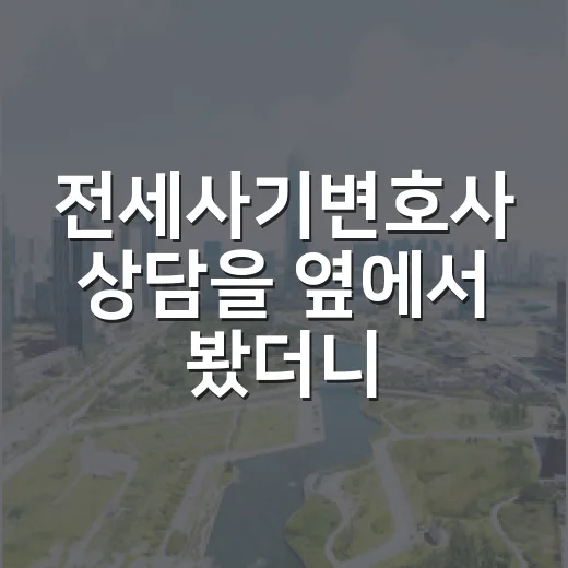전세사기변호사 상담을 옆에서 봤더니, 돈 쓰기 전에 챙길 게 따로 있더라 - 요약