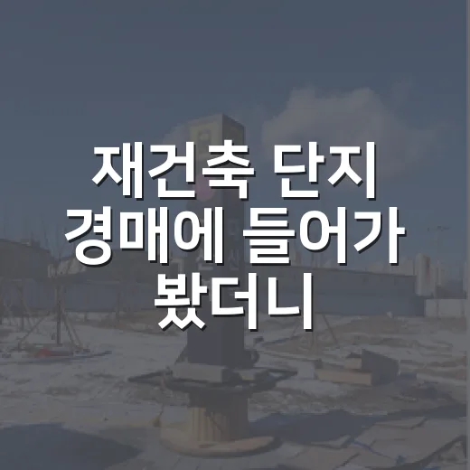 재건축 단지 경매에 들어가 봤더니, 새 아파트보다 문서가 먼저 보였습니다 - 요약