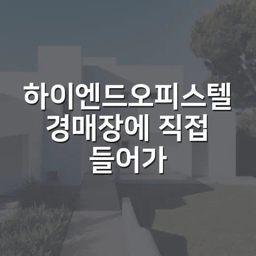 하이엔드오피스텔 경매장에 직접 들어가봤더니 숫자가 다르게 보였습니다 - 요약