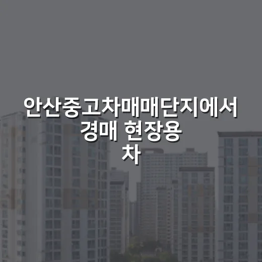 안산중고차매매단지에서 경매 현장용 차를 직접 골라본 이야기 - 요약