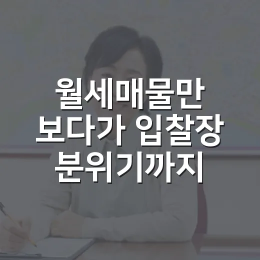 월세매물만 보다가 입찰장 분위기까지 확인해본 진짜 이야기 - 요약