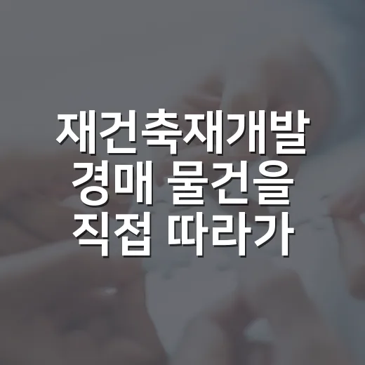 재건축재개발 경매 물건을 직접 따라가봤더니, 싸 보이는 순간이 제일 위험했습니다 - 요약