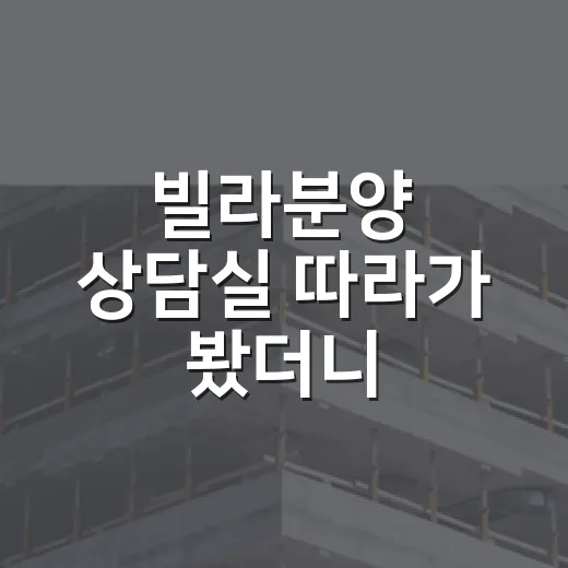 빌라분양 상담실 따라가 봤더니, 싸 보이는 집에 숨어 있던 숫자들 - 요약