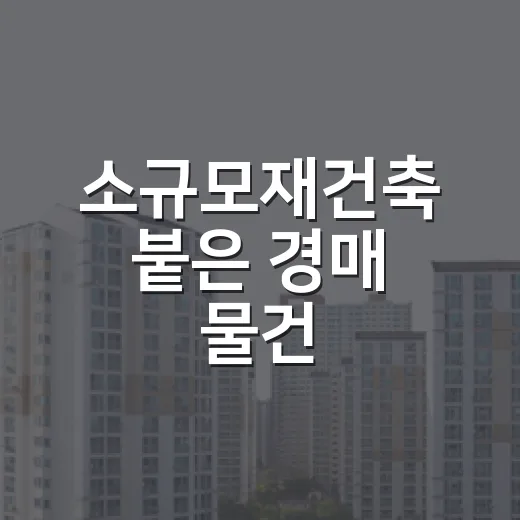 소규모재건축 붙은 경매 물건, 직접 계산해봤더니 싼 가격만 보이면 다친다 - 요약