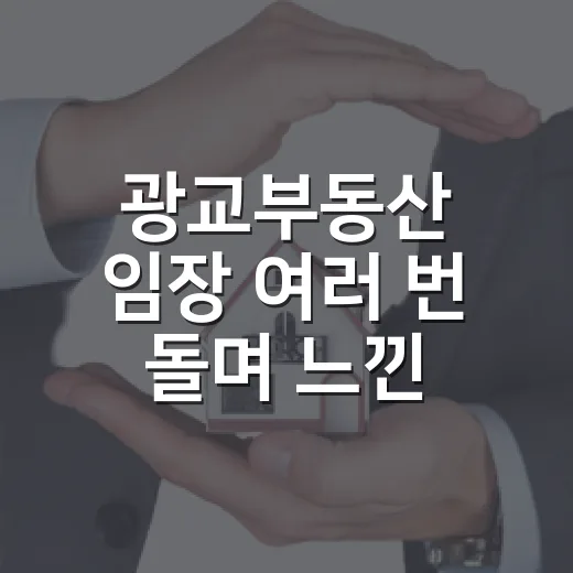 광교부동산 임장 여러 번 돌며 느낀 진짜 체크포인트 - 요약
