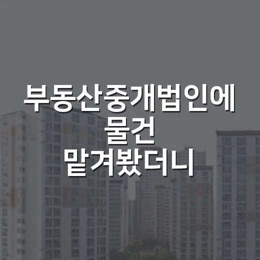 부동산중개법인에 물건 맡겨봤더니, 개인 사무소와 다른 점이 보였다 - 요약
