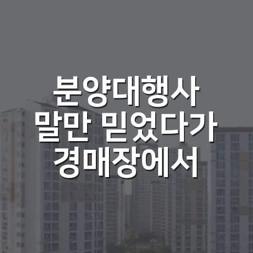 분양대행사 말만 믿었다가 경매장에서 다시 만난 물건 이야기 - 요약