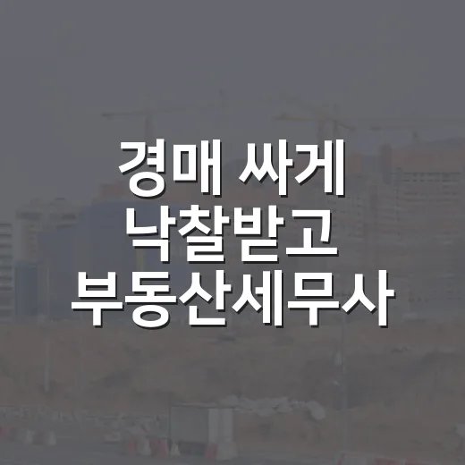 경매 싸게 낙찰받고 부동산세무사 늦게 찾았다가 식은땀 난 이야기 - 요약