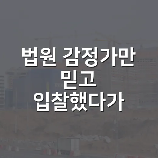 법원 감정가만 믿고 입찰했다가 식은땀 난 부동산감정평가 이야기 - 요약