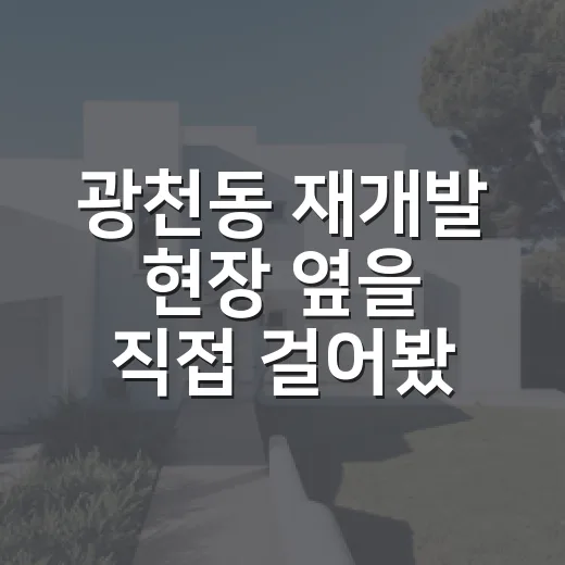 광천동 재개발 현장 옆을 직접 걸어봤더니 보인 것들 - 요약