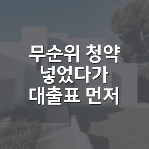 무순위 청약 넣었다가 대출표 먼저 펼쳐본 후기 - 요약