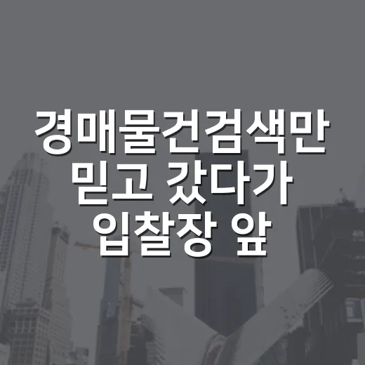 경매물건검색만 믿고 갔다가 입찰장 앞에서 손을 멈춘 이야기 - 요약