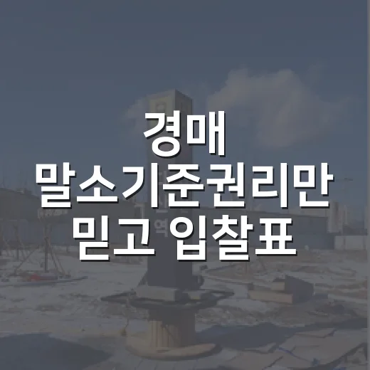 경매 말소기준권리만 믿고 입찰표 썼다가 현장에서 접은 이야기 - 요약