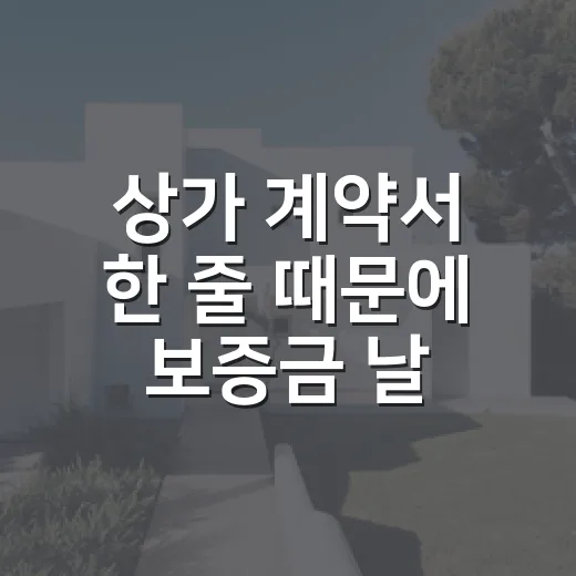 상가 계약서 한 줄 때문에 보증금 날릴 뻔한 날, 제가 그 뒤로 꼭 보는 것들 - 요약