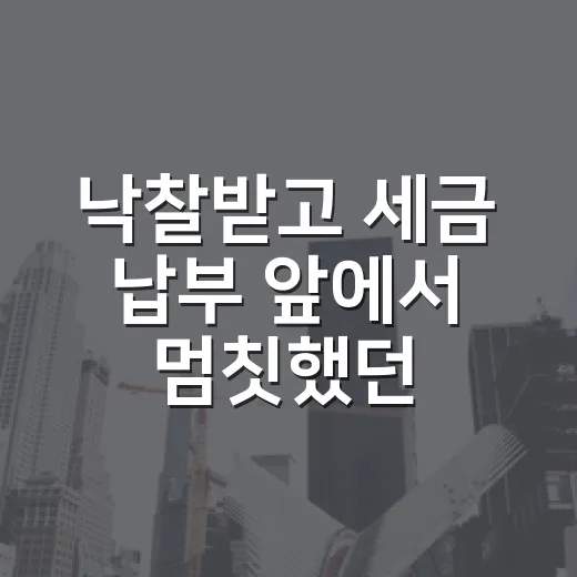 낙찰받고 세금 납부 앞에서 멈칫했던 진짜 이야기 - 요약