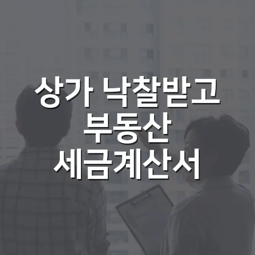 상가 낙찰받고 부동산 세금계산서 물어봤더니 진짜 돈이 보이더라 - 요약