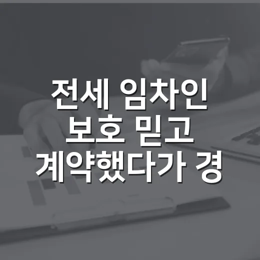 전세 임차인 보호 믿고 계약했다가 경매장에서 본 진짜 위험 - 요약