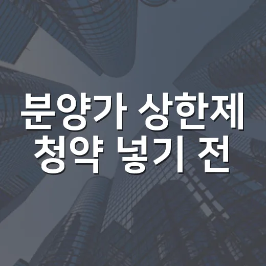 분양가 상한제 청약 넣기 전, 현장에서 계산기부터 두드려본 이야기 - 요약