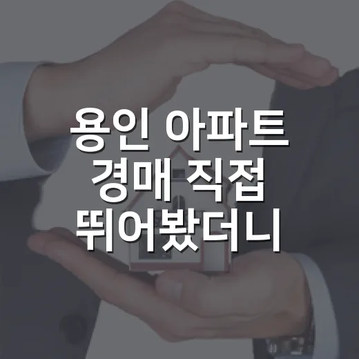 용인 아파트 경매 직접 뛰어봤더니, 싼 가격보다 먼저 봐야 할 게 있었다 - 요약