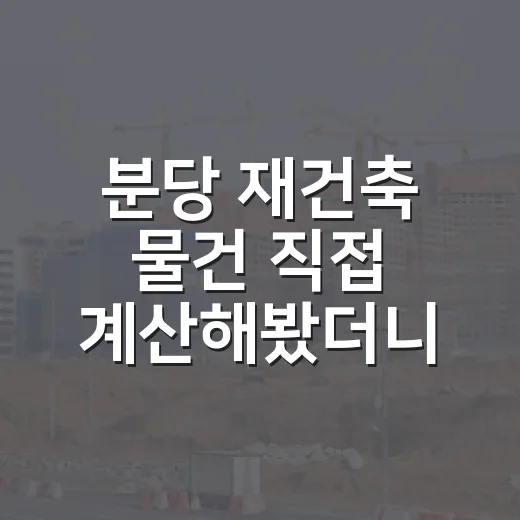 분당 재건축 물건 직접 계산해봤더니, 낙찰가보다 분담금이 더 무서웠다 - 요약