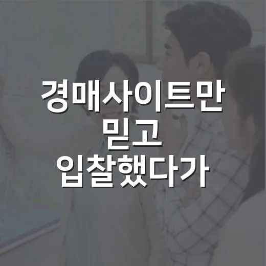 경매사이트만 믿고 입찰했다가 현장에서 다시 배운 이야기 - 요약