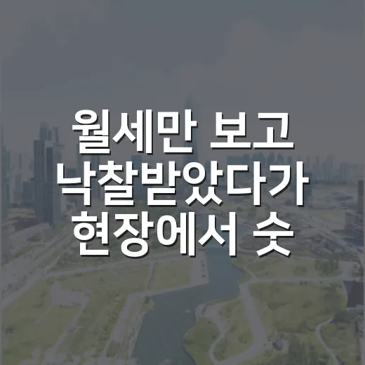 월세만 보고 낙찰받았다가 현장에서 숫자 다시 맞춘 이야기 - 요약