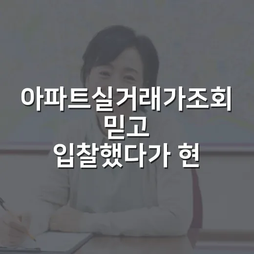 아파트실거래가조회 믿고 입찰했다가 현장에서 다시 계산한 이야기 - 요약