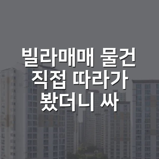 빌라매매 물건 직접 따라가 봤더니 싸 보이는 집일수록 먼저 본 게 따로 있었습니다 - 요약