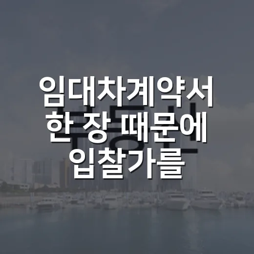 임대차계약서 한 장 때문에 입찰가를 2천만 원 낮춘 이야기 - 요약