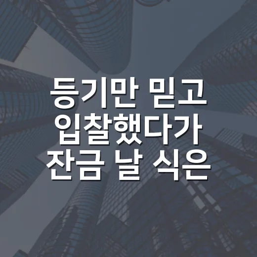 등기만 믿고 입찰했다가 잔금 날 식은땀 난 이야기 - 요약