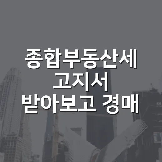 종합부동산세 고지서 받아보고 경매 낙찰가를 다시 계산한 날 - 요약