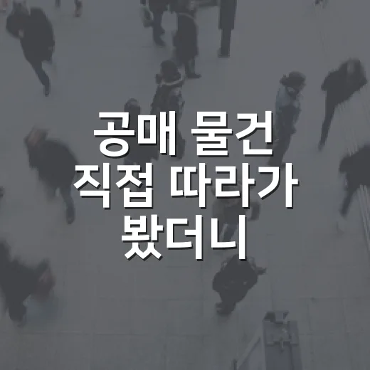 공매 물건 직접 따라가 봤더니, 싸 보이는 가격 뒤에 숨어 있던 것들 - 요약