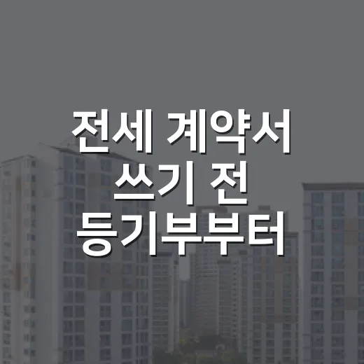 전세 계약서 쓰기 전 등기부부터 파봤더니 보이는 전세사기예방의 진짜 신호들 - 요약