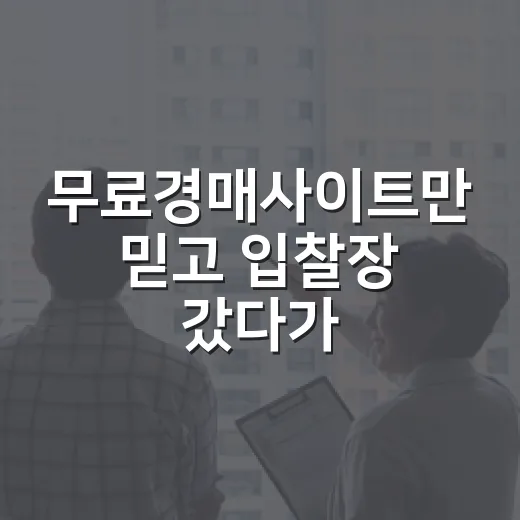 무료경매사이트만 믿고 입찰장 갔다가 식은땀 흘린 이야기 - 요약
