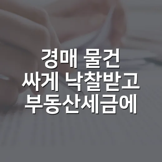 경매 물건 싸게 낙찰받고 부동산세금에서 식은땀 난 이야기 - 요약