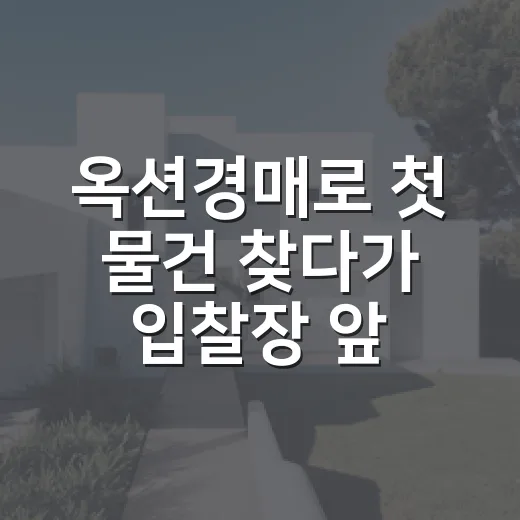 옥션경매로 첫 물건 찾다가 입찰장 앞에서 멈칫했던 진짜 이유 - 요약