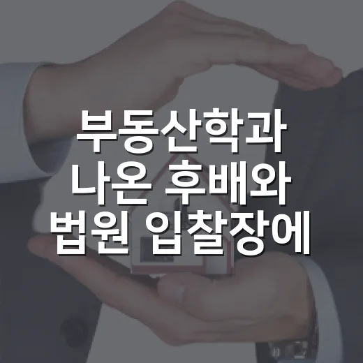 부동산학과 나온 후배와 법원 입찰장에 같이 가봤더니 - 요약