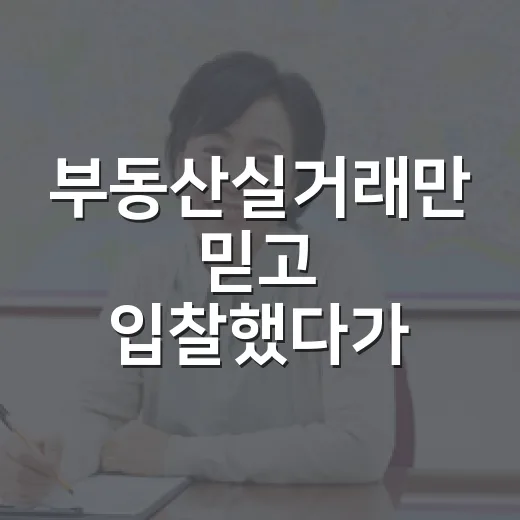 부동산실거래만 믿고 입찰했다가 식은땀 난 이야기 - 요약