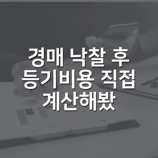 경매 낙찰 후 등기비용 직접 계산해봤더니, 잔금보다 무서운 숫자가 있었습니다 - 요약