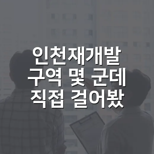 인천재개발 구역 몇 군데 직접 걸어봤더니, 초보가 놓치는 돈의 흐름이 보였습니다 - 요약