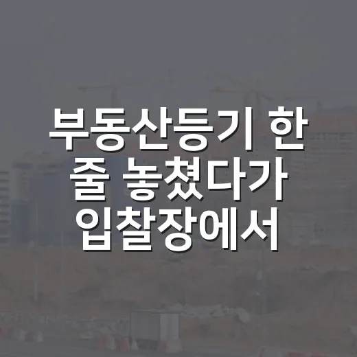 부동산등기 한 줄 놓쳤다가 입찰장에서 식은땀 난 이야기 - 요약