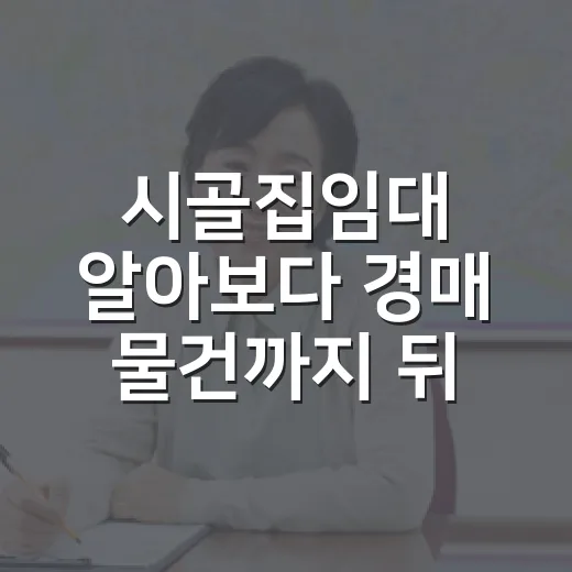 시골집임대 알아보다 경매 물건까지 뒤져본 진짜 이야기 - 요약