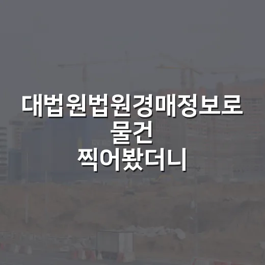 대법원법원경매정보로 물건 찍어봤더니, 초보가 놓치기 쉬운 숫자가 보였습니다 - 요약