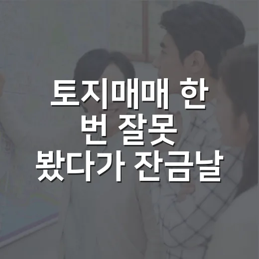 토지매매 한 번 잘못 봤다가 잔금날 식은땀 흘린 이야기 - 요약