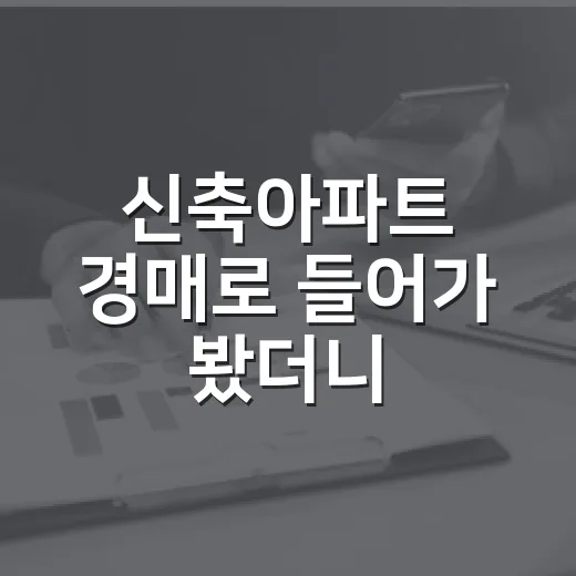 신축아파트 경매로 들어가 봤더니, 새집 냄새보다 먼저 보인 것들 - 요약