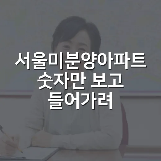 서울미분양아파트 숫자만 보고 들어가려다 발품으로 멈춘 이야기 - 요약