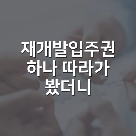 재개발입주권 하나 따라가 봤더니, 싸 보이는 물건이 제일 비쌌던 이야기 - 요약