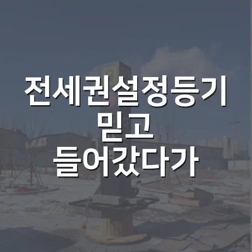 전세권설정등기 믿고 들어갔다가 경매장에서 식은땀 난 이야기 - 요약